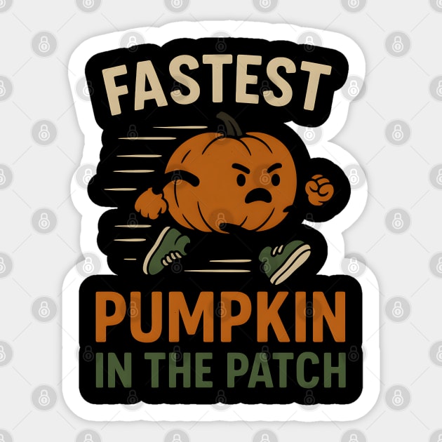 Fastest Pumpkin in the Patch Funny Halloween Graphic Sticker by MakerMind8.2